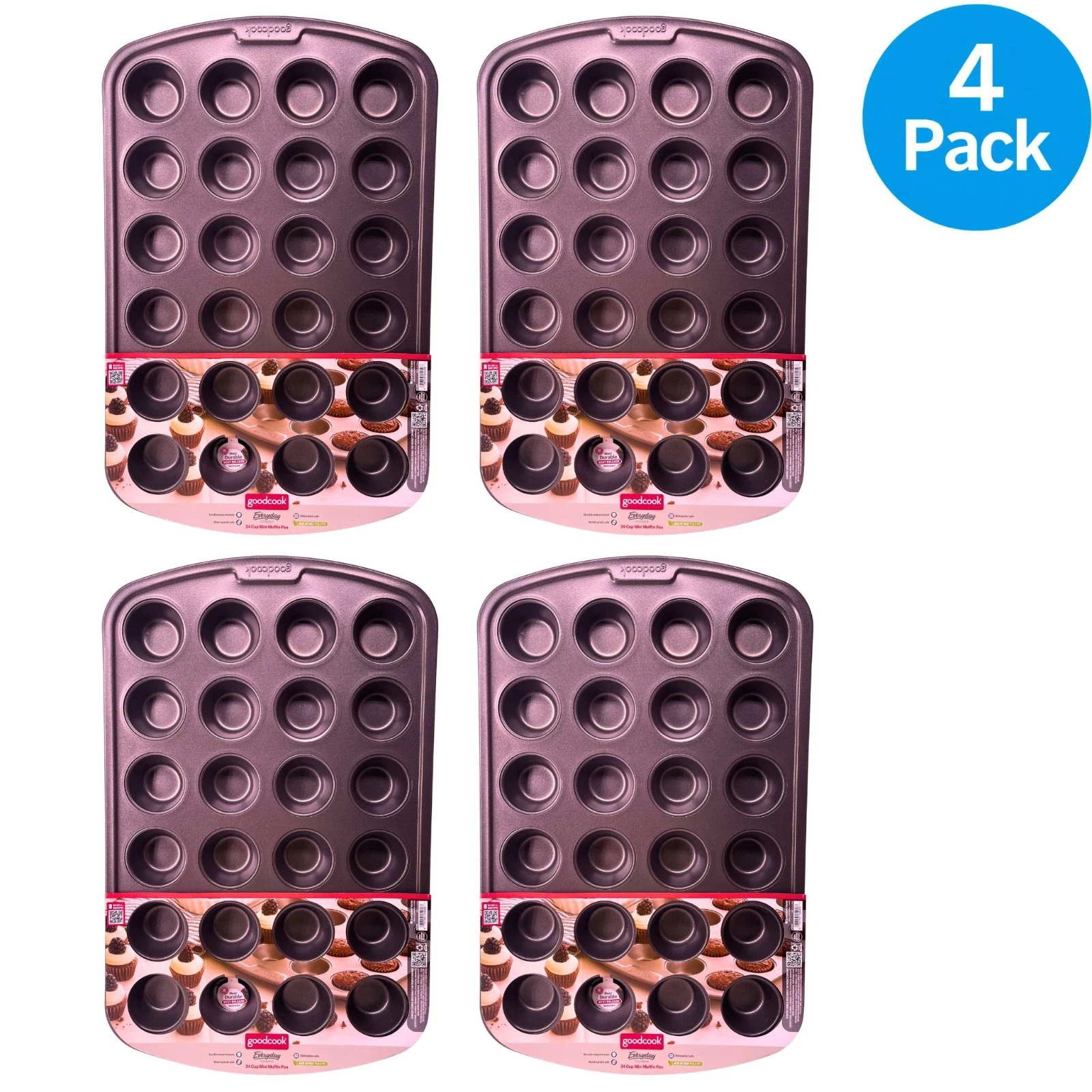 GoodCook 24 Cup Muffin Pan Nonstick Bakeware 4 Pack New
Opens in a new window or tab
