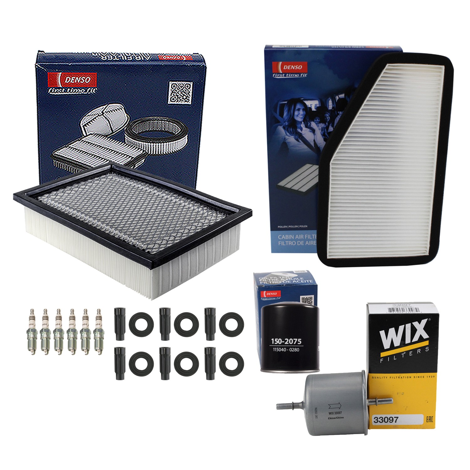 Denso Tune Up Kit NGK 6 Spark Plugs  Boots Kit for Escape Mariner 3.0 V6 24V 1