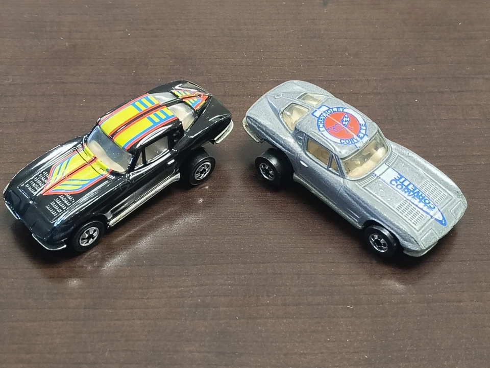 Juego Corvette vintage Hot Wheels Hi-Rakers ventana dividida '63 gris + negro como nuevo Foto 4 de 4