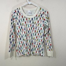 Hanna Andersson Size M PJ Top Christmas Lights 100 Organic Cotton