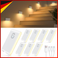 Nachtlicht Mit Bewegungsmelder 8 StüCk Aufladbar Usb Akku 3 Modi FüR Treppe