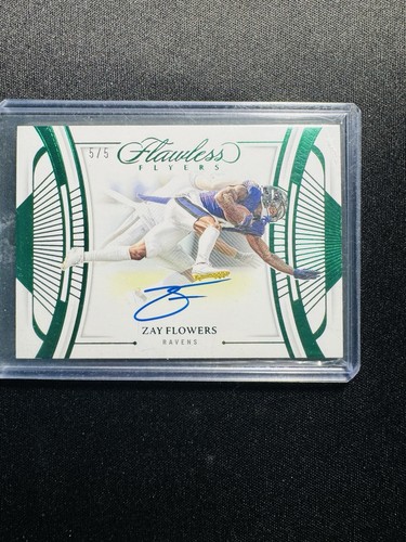 2024 ZAY FLOWERS Flawless 5/5 Emerald Bookend On Card Auto 🔥📈