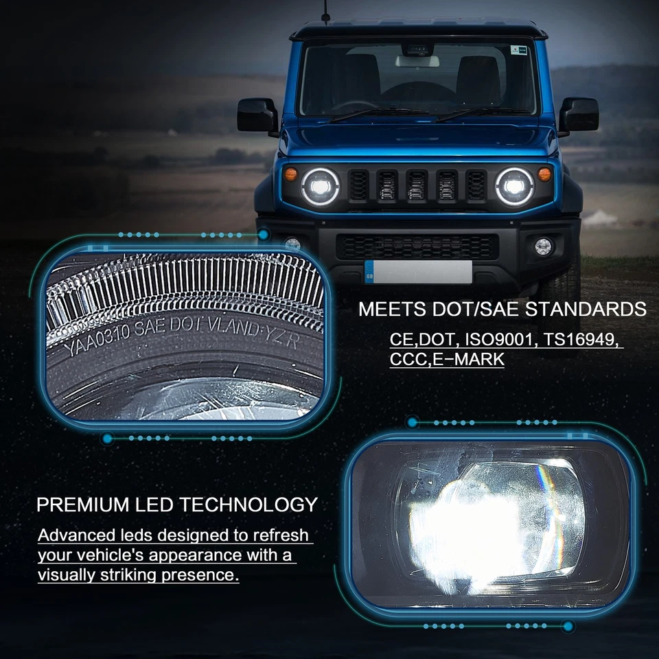 VLAND Set Proyector LED Faros para Suzuki Jimny 2019-2024 Start Animation - Imagen 3 de 4