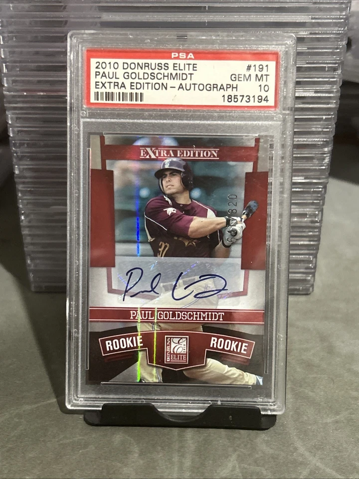 Donruss Elite 2010 edición extra #191 Paul Goldschmidt RC Auto Yankees PSA 10 #/820 Foto 2 de 4