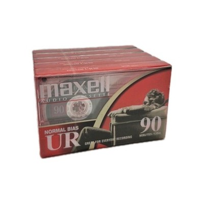 MAXELL UR-90, 90 min. Audiokassette 5er Pack ideal für Musik - IEC TYPE 1