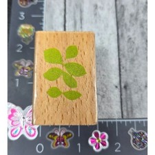 Scrappy Cat Leaves Plants 2011 Rubber Stamp Wood N56