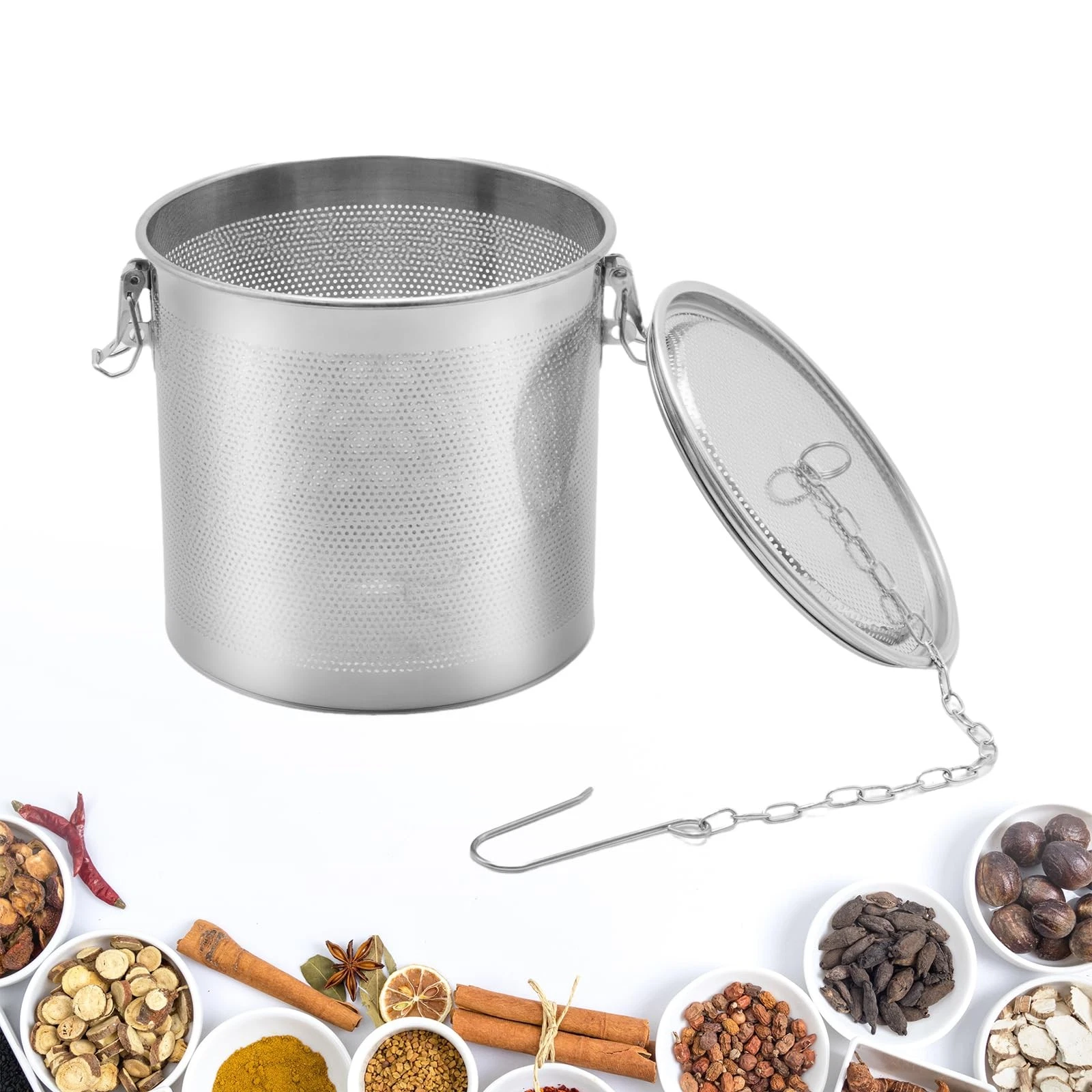 0.86L Tea Ball Infuser, 3.94"L x 3.94"W x 4.33"H Seperation Basket Mesh Filte...