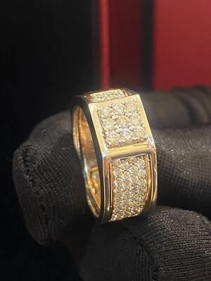 1,49 Cts Runde Brilliant Diamanten Zwei-in-Eins Herren Hochzeit Ring In 14K Gold - Bild 1 von 4