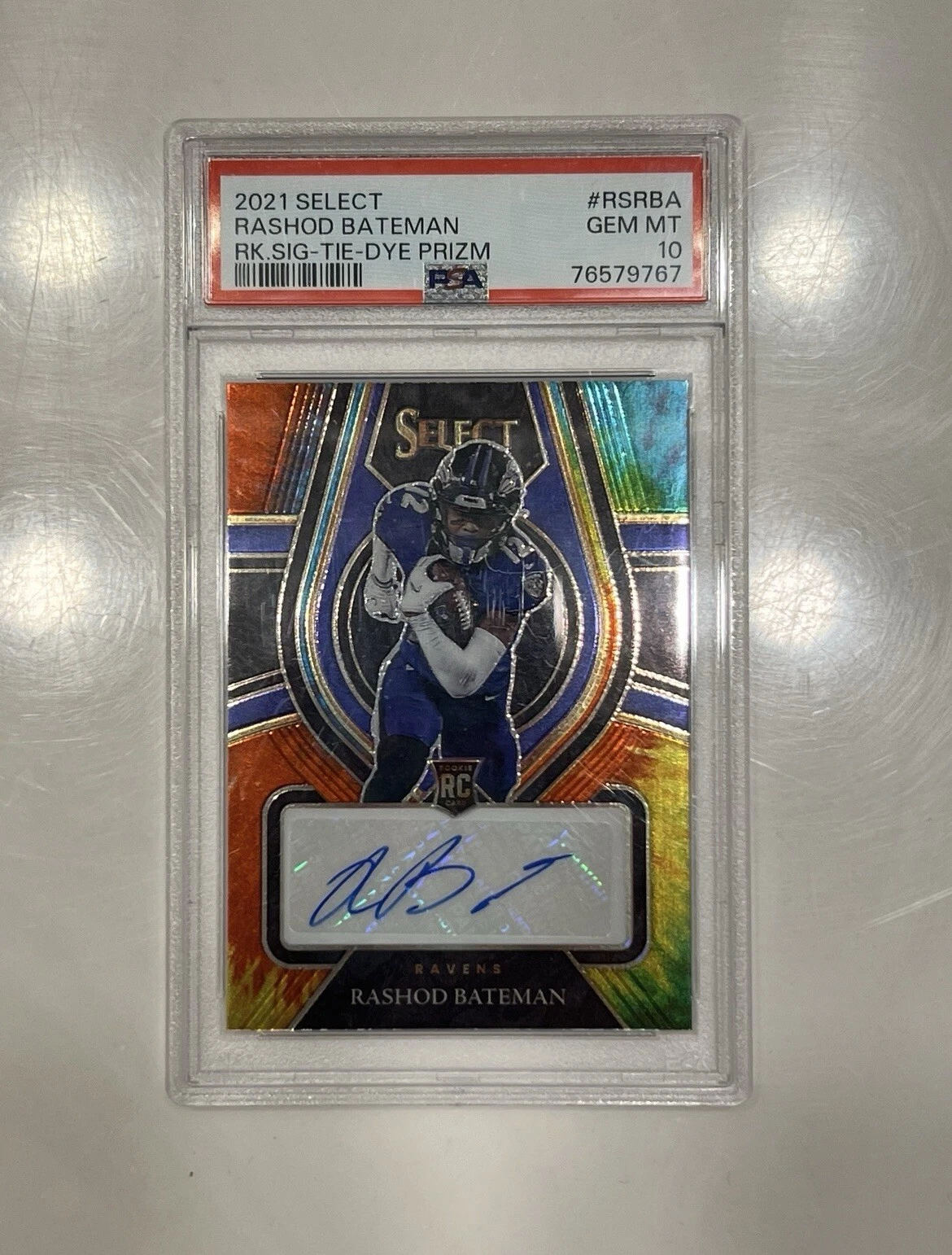 Rashod Bateman Panini Select Rookie Signatures #RSRBA Tie-Dye