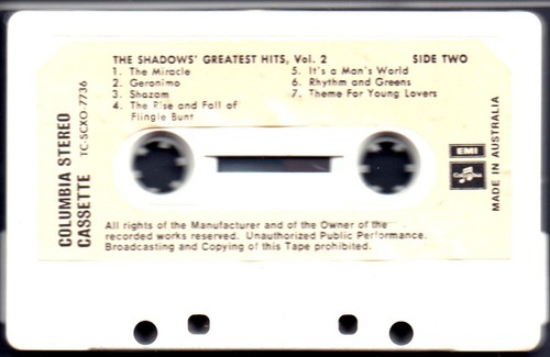 Shadows - Greatest Hits Vol 2, Scarce 1970s Aus cassette - Picture 5 of 5