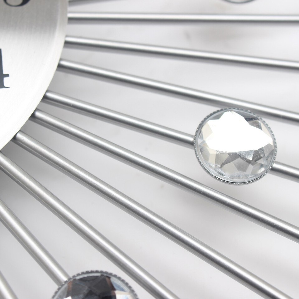 Luxury Modern Large Wall Clock 3D Metal Wall Watch Silent Home Living