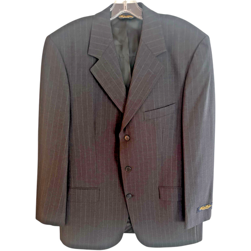 Brooks Brothers Brooksease 42R Wool Blend 3 Button Charcoal Striped Sport Jacket - Picture 3 of 15