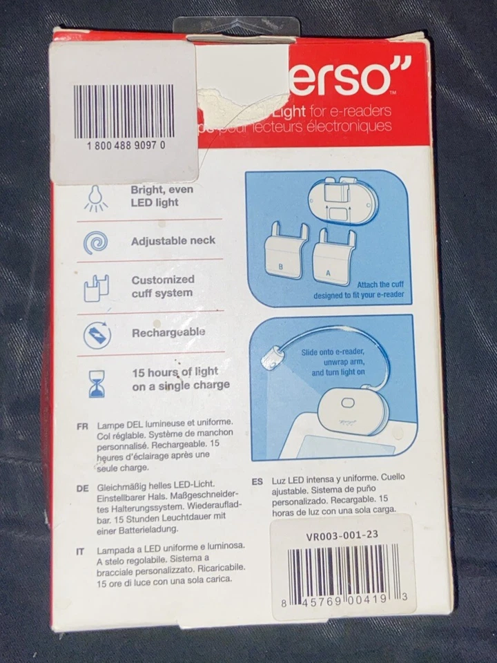 Lightwedge Verso Wrap Rechargeable Reading Light for eReader and Kindle Black - Image 2 of 2