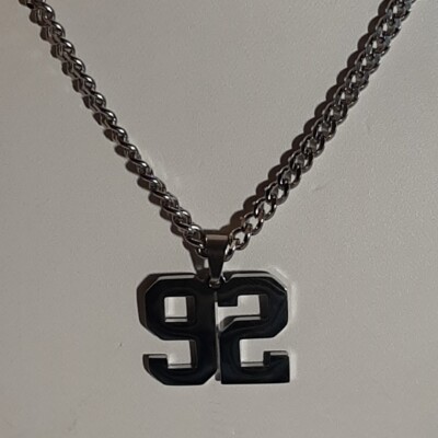#92 BASEBALL FOOTBALL NUMBER Pendant Charm / 18
