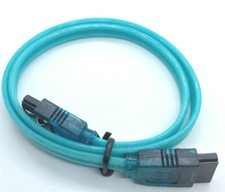 18" Inch UV Turquoise SATA 3 III 6 GB/s SSD/HDD Cable Straight with Metal Latch