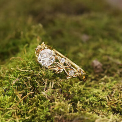 Vintage Antique Wedding Openwork Filigree Ring 14K Yellow Gold Over 2CT Diamond