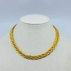 VTG Providence Chain Necklace Braided Gold Tone Estate Costume Jewelry