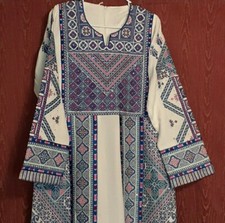 Fellaini Abaya Palestinian Jordanian Thobe Embroidered Traditional Long Dress