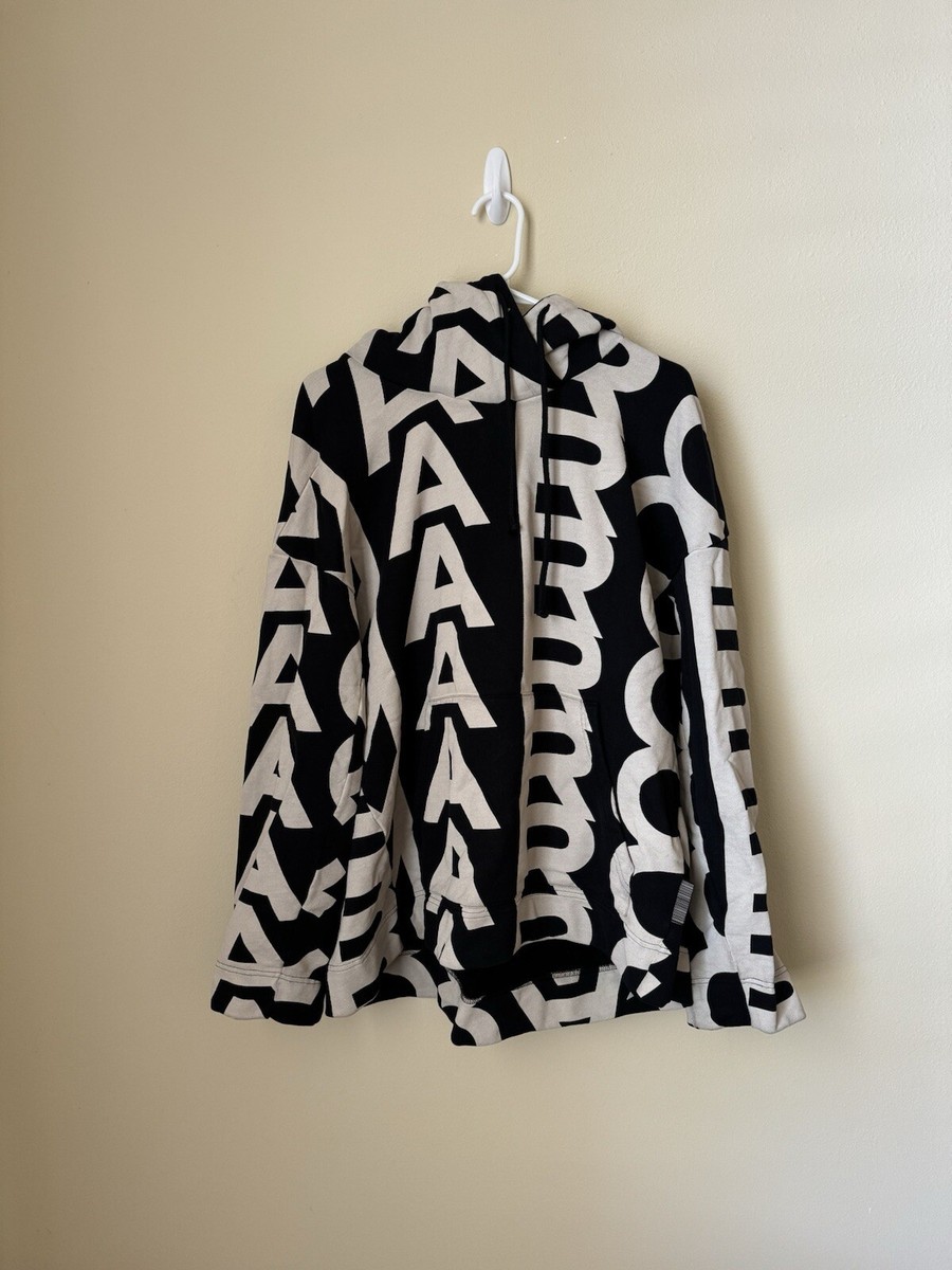 トップス MARC JACOBS MONOGRAM OVERSIZED HOODIE Marc Jacobs Monogram Oversized Hoodie Sweatshirt Black Ivory