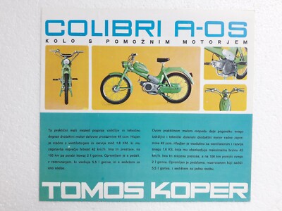 Original Prospekt Brochure TOMOS Colibri A-OS / A-ON...