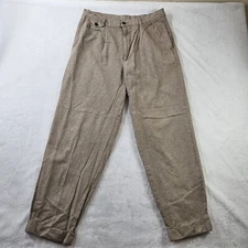 Nautica Men Pants Sz W34xL32 Brown Countryside Straight Legs Pleated 100%Cotton