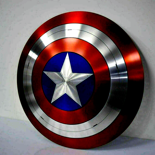 Bouclier Captain America 22 Pouces - Réplique Métal échelle 1:1, Accessoire Cosplay Ou Décoration