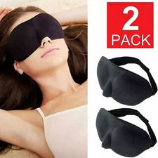 2 Pcs of 3D Eye Masks for Light Blocking Sleep Protection and Soft Eye Masks