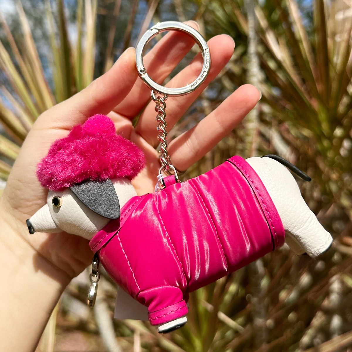 Kate Spade Novelty Festive Pink Claude Dachshund Dog Key Fob Kate Spade Novelty Festive Pink Claude Dachshund Dog Key Fob