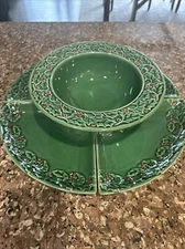 Vintage Christmas American Atelier Set Holly Berry # 5244 Chip And Dip Set