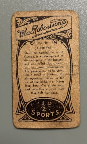 1910 MacRobertson's Sports of the World La Crosse #46-Poor Condition - Picture 2 of 2