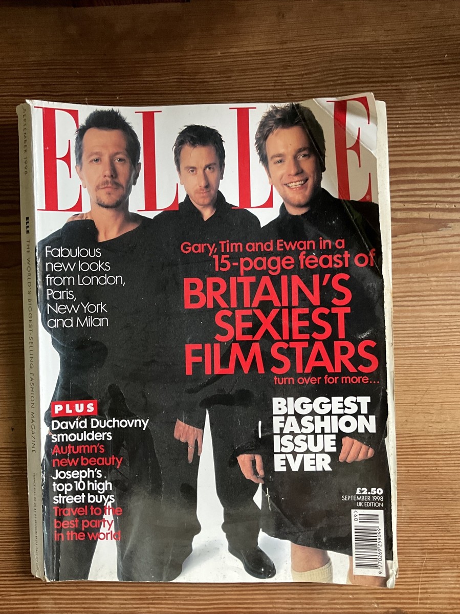 ELLE September 1998 Vintage Magazine Gary Oldman Ewan McGregor Tim