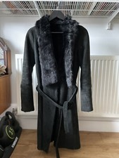 Joseph Black Long Hair Toscana Lima Sheepskin Coat Size Xs Rrp £1,695