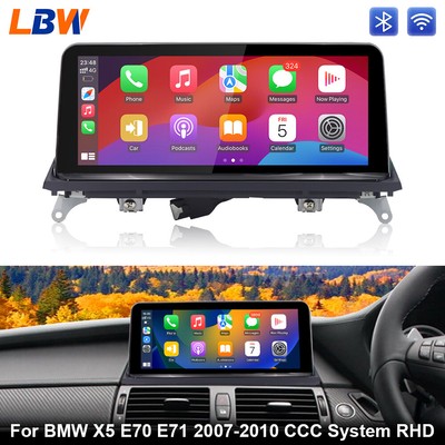 10.25'' Screen Wireless Carplay Stereo For BMW X5 E70 E71 2007-10 CCC System RHD