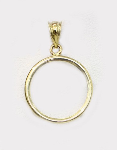14k massives Gelbgold 4-Krappen Münzeinfassung Rahmen 2,5 mexikanische Pesos #03 - Bild 2 von 2