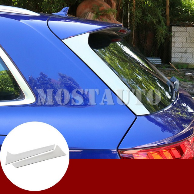 For Audi Q5 ABS Chrome Rear Window Spoiler Side Wing Trim Cover 2pcs