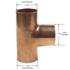 Libra Supply 1 inch, 1'', 1-inch Copper Pressure Sweat Tee C x C x C, 5pcs
