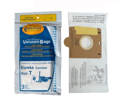 Eureka Style T Bags - 3 Pack - Fit Eureka Turbo Canister Series Models 970 & 980