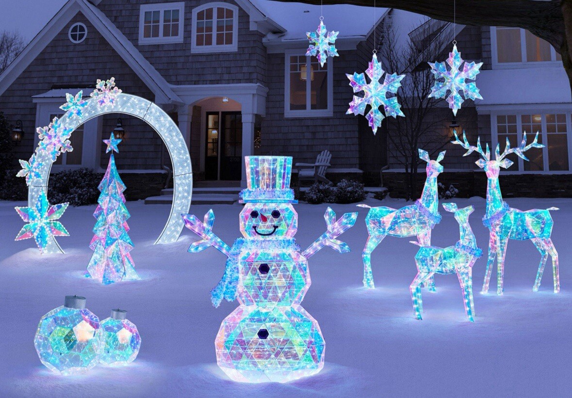 Member's Mark 570 LED Pre-Lit Prismatic Snowman Iridescent Finish