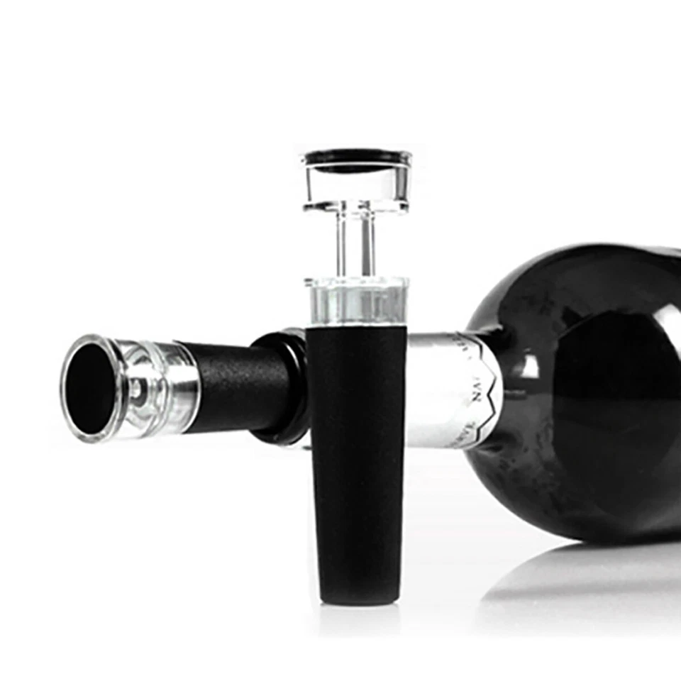 2x Ahorrador Botella Conservador Bomba de Aire Tapón Sellador Enchufe Herramientas Vino Tapón de Vacío Foto 2 de 4