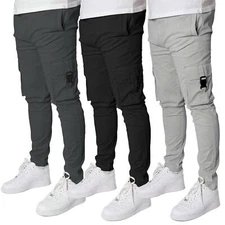 Soul Star Men's Cotton Cargo Combat Pants Lightweight Workwear Trousers for Men