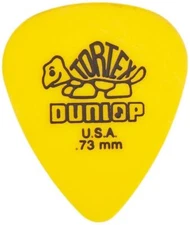 Dunlop 418P.73 Tortex Standard .73mm Yellow Guitar Picks 12-Pack
