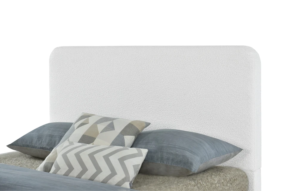 Cabecero tapizado atornillable Luna blanco tamaño cama grande/queen Foto 3 de 4