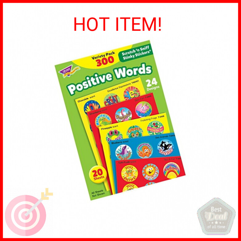 Trend Enterprises: Positive Words, Scented Scratch 'N Sniff Stinky Stickers, Fun