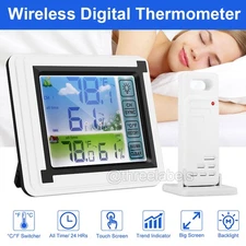 Digital Thermometer Wireless Temperature Humidity In/Outdoor With Transmitter US