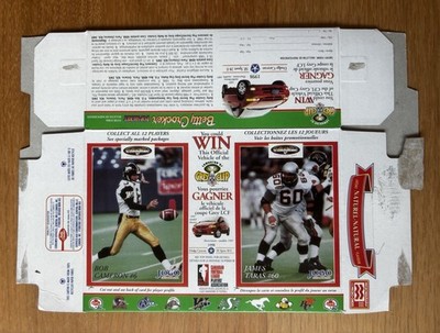 1997 Jogo CFL Betty Crocker Panel Full Box Bob Cameron James Taras