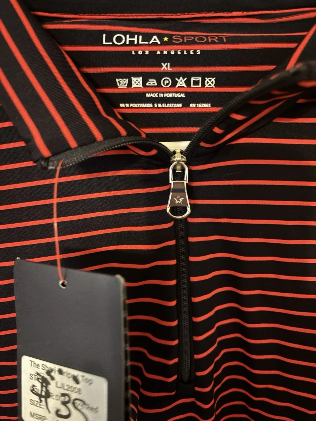 Lohla Sport The Sheri Striped Top 1/4 Zip Golf Athletic Top, XL NWT