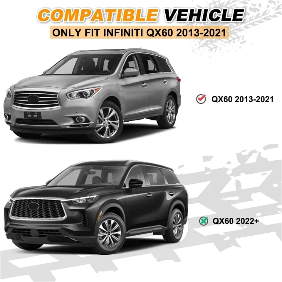 500LBS Running Boards Side Steps For 2013 - 2021 Infiniti QX60 JX35 Nerf Bars - Изображение 2 из 4