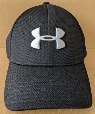 Under Armour Embroidered Black Baseball Hat Cap Polyester Stretch Adult LG/XL