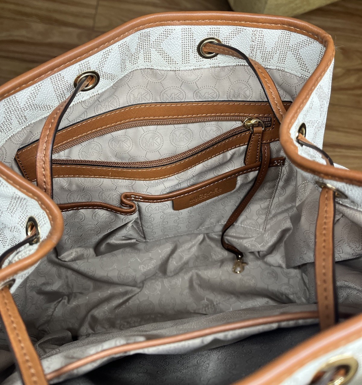 Michael Kors Jet Set Monogram Drawstring Backpack… - image 9