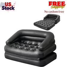 Inflatable Sofa Bed for Camping, Pool Float Couch Outdoor Mattress Bed